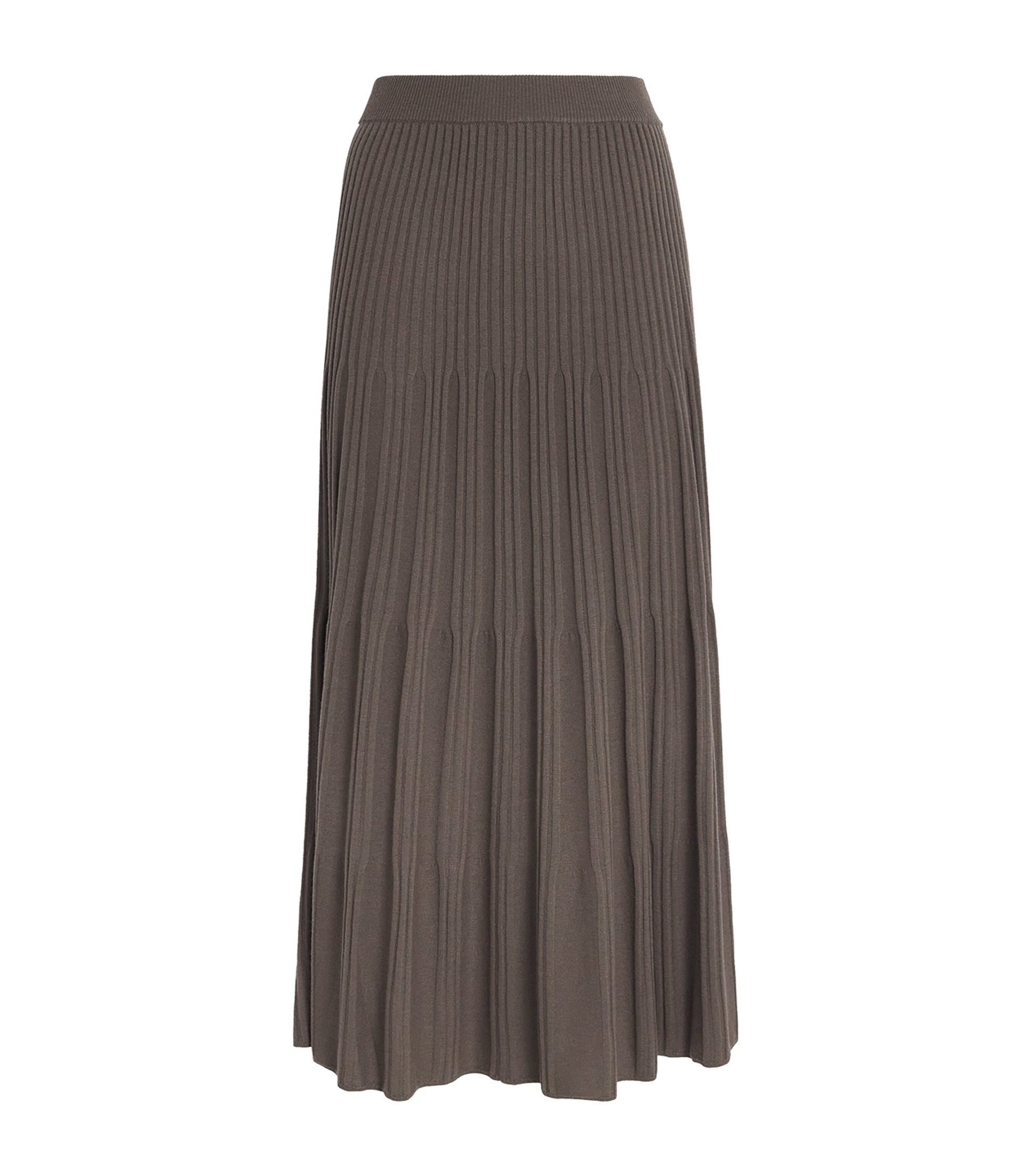 Joseph Brown Wool Ribbed Skirt
