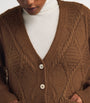 Weekend Max Mara Brown Rope Knit V-Neck Cardigan