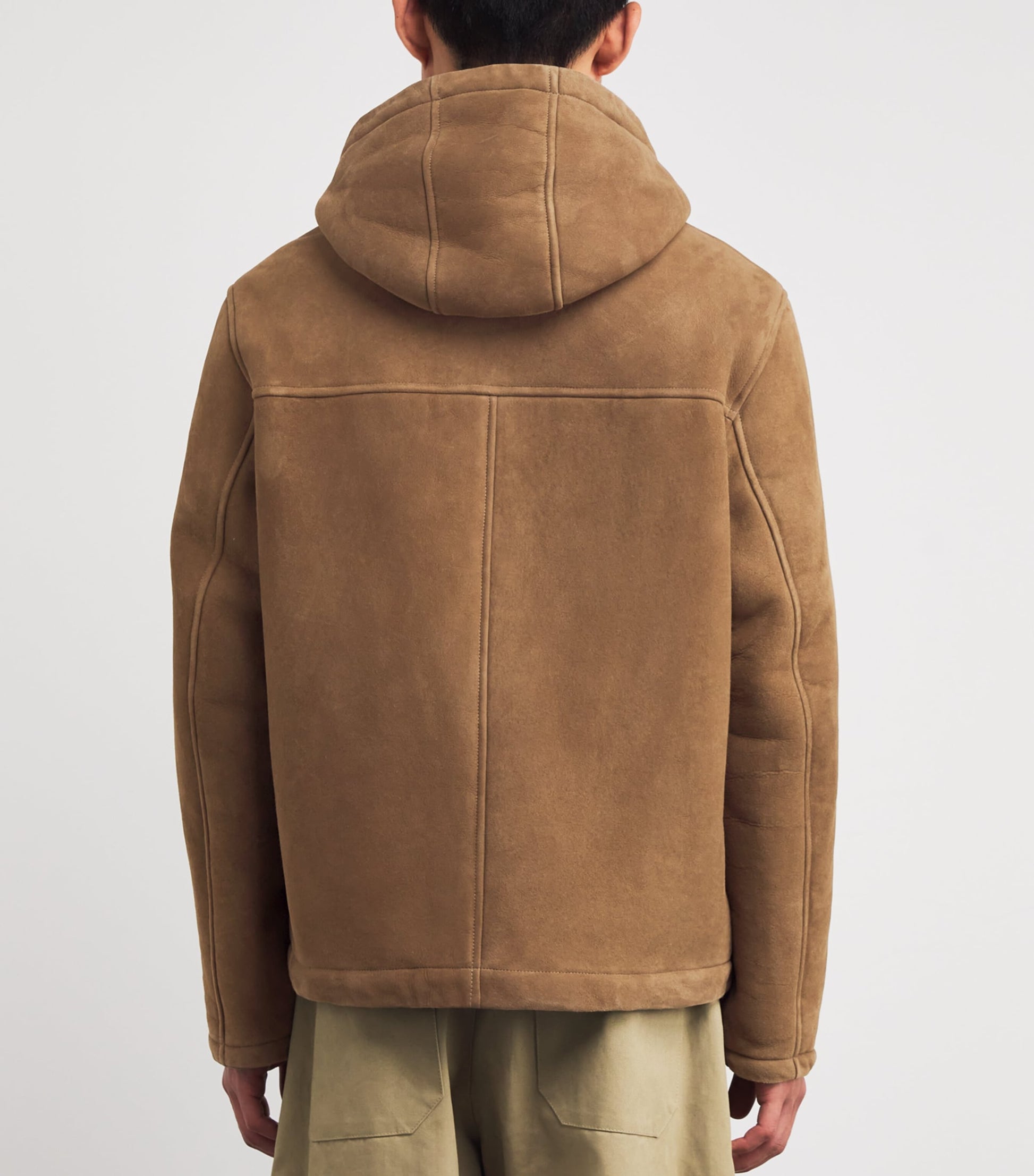 Yves Salomon Beige Shearling Reversible Hooded Jacket