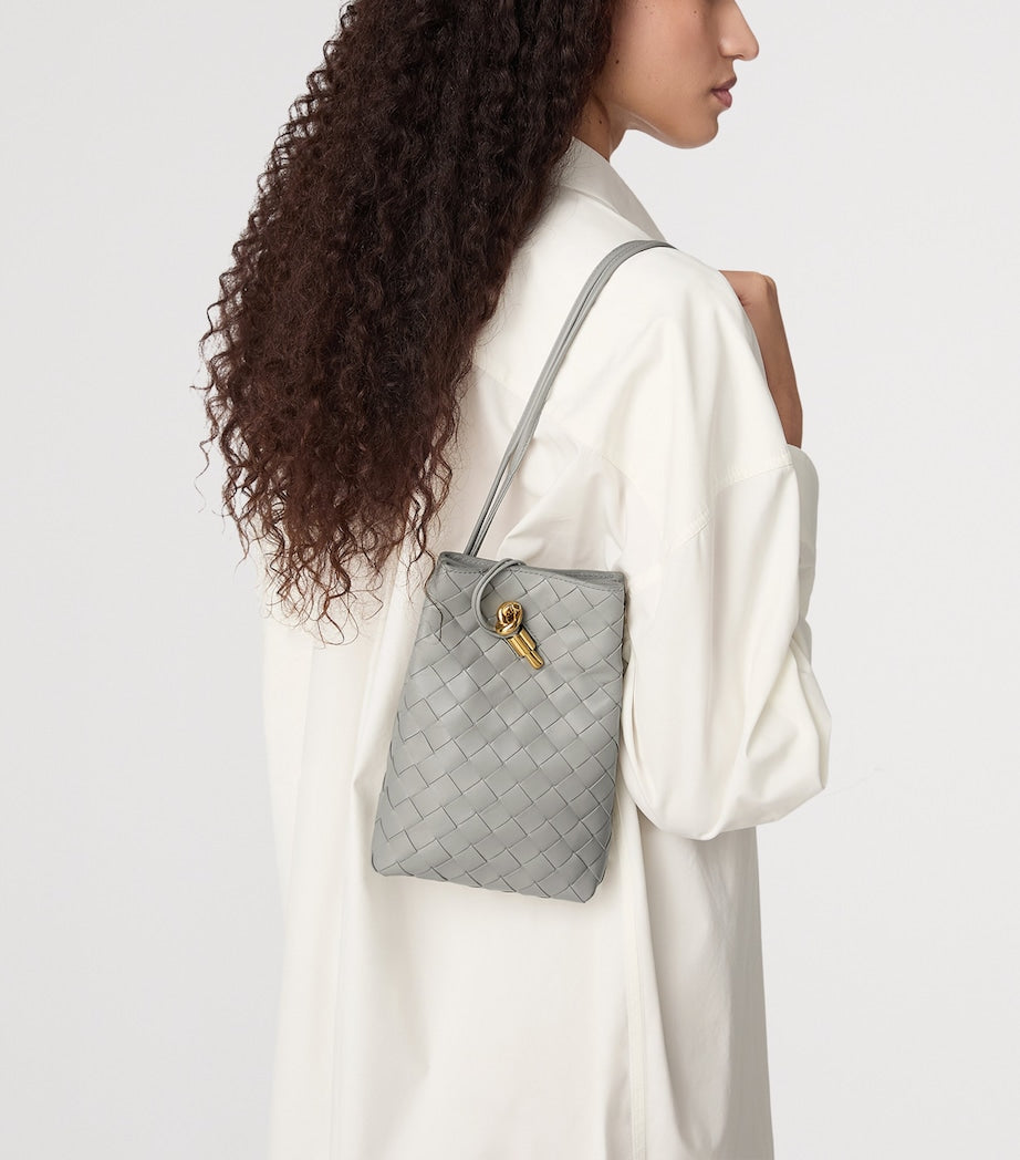 Grey Leather Andiamo Phone Pouch