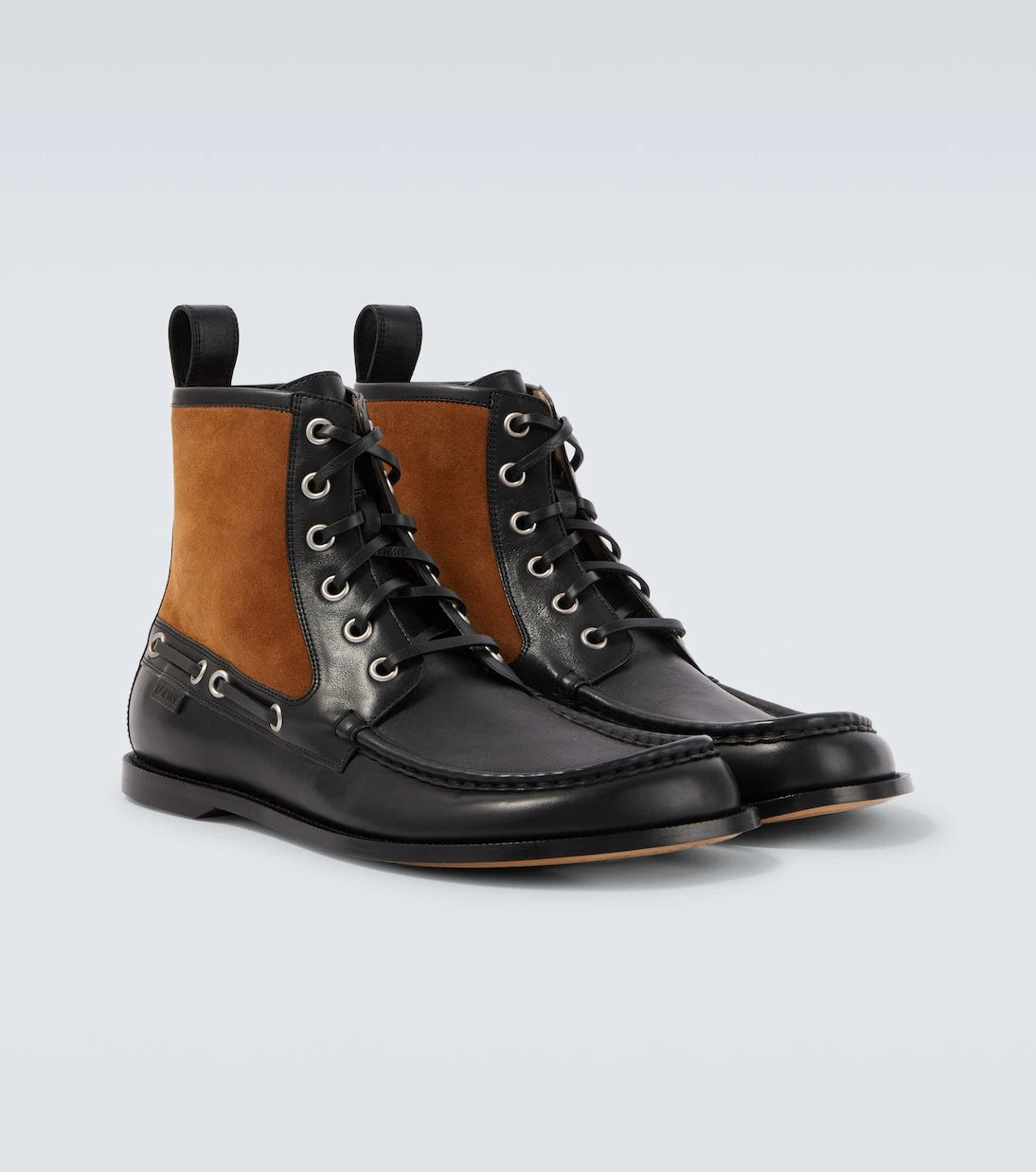 Loewe - Campo suede and leather lace-up boots