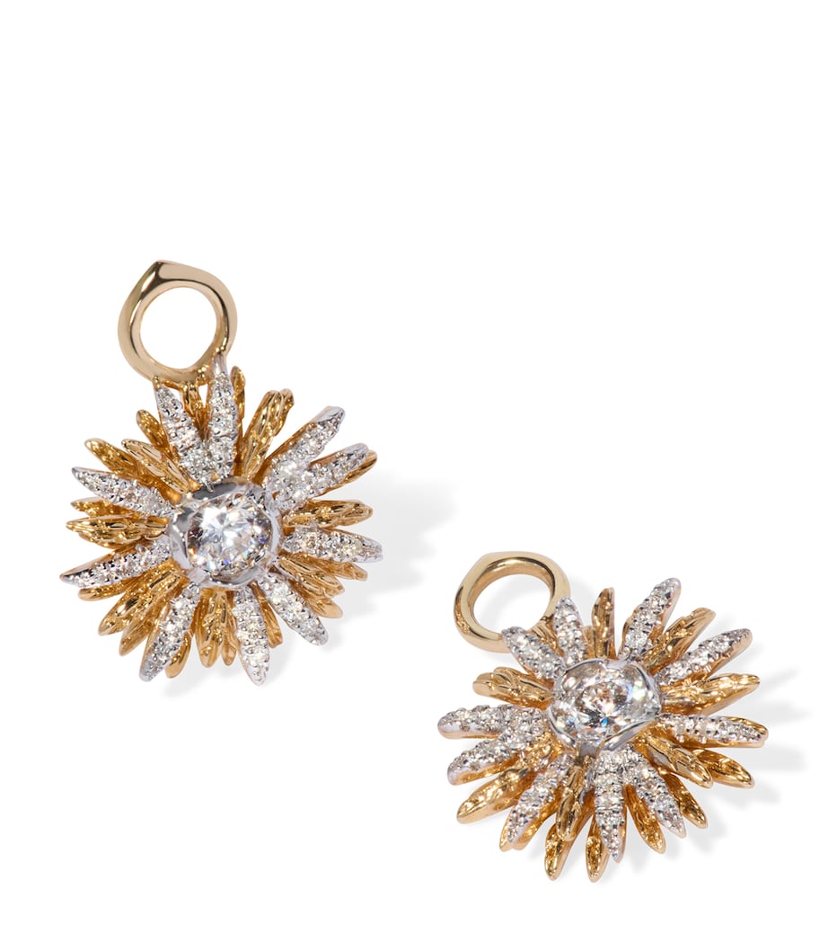 Yellow Gold and Diamond Mythology Daisy Earring Drops