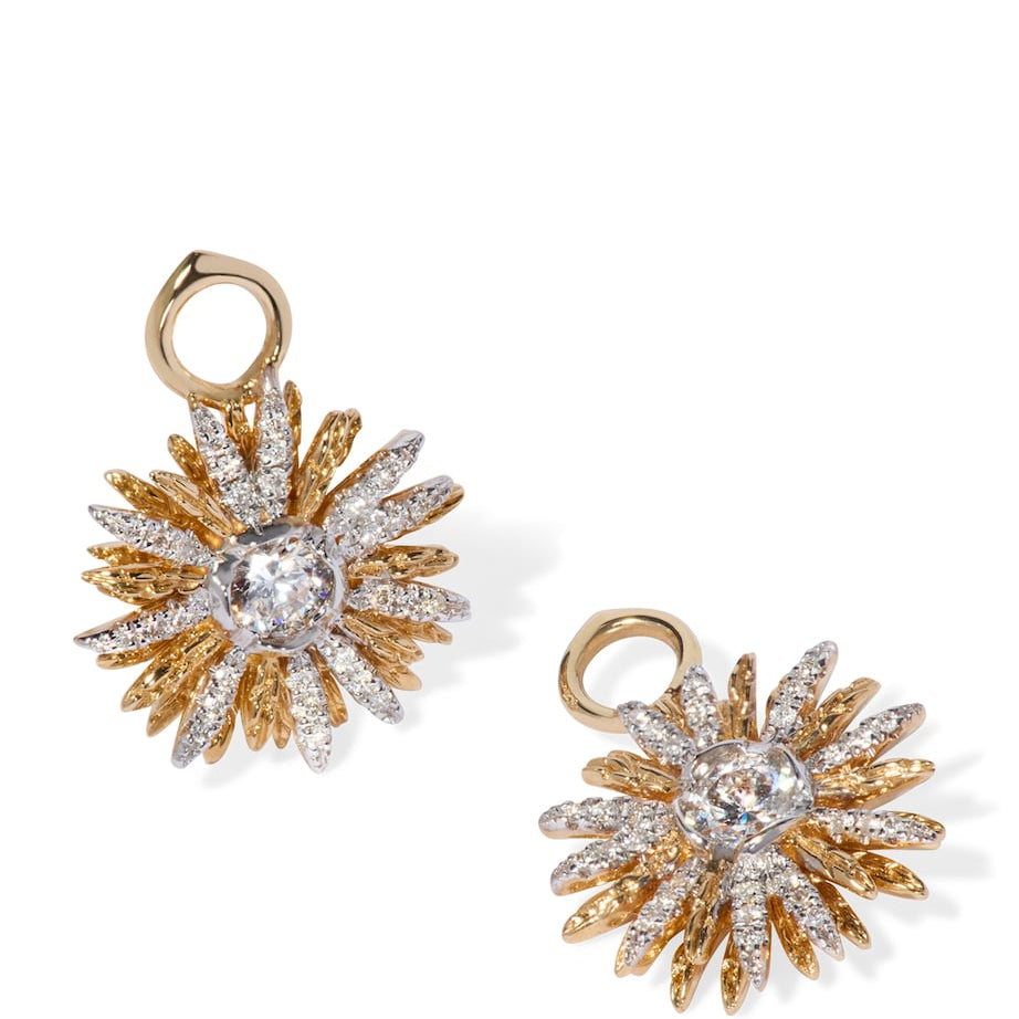 Yellow Gold and Diamond Mythology Daisy Earring Drops