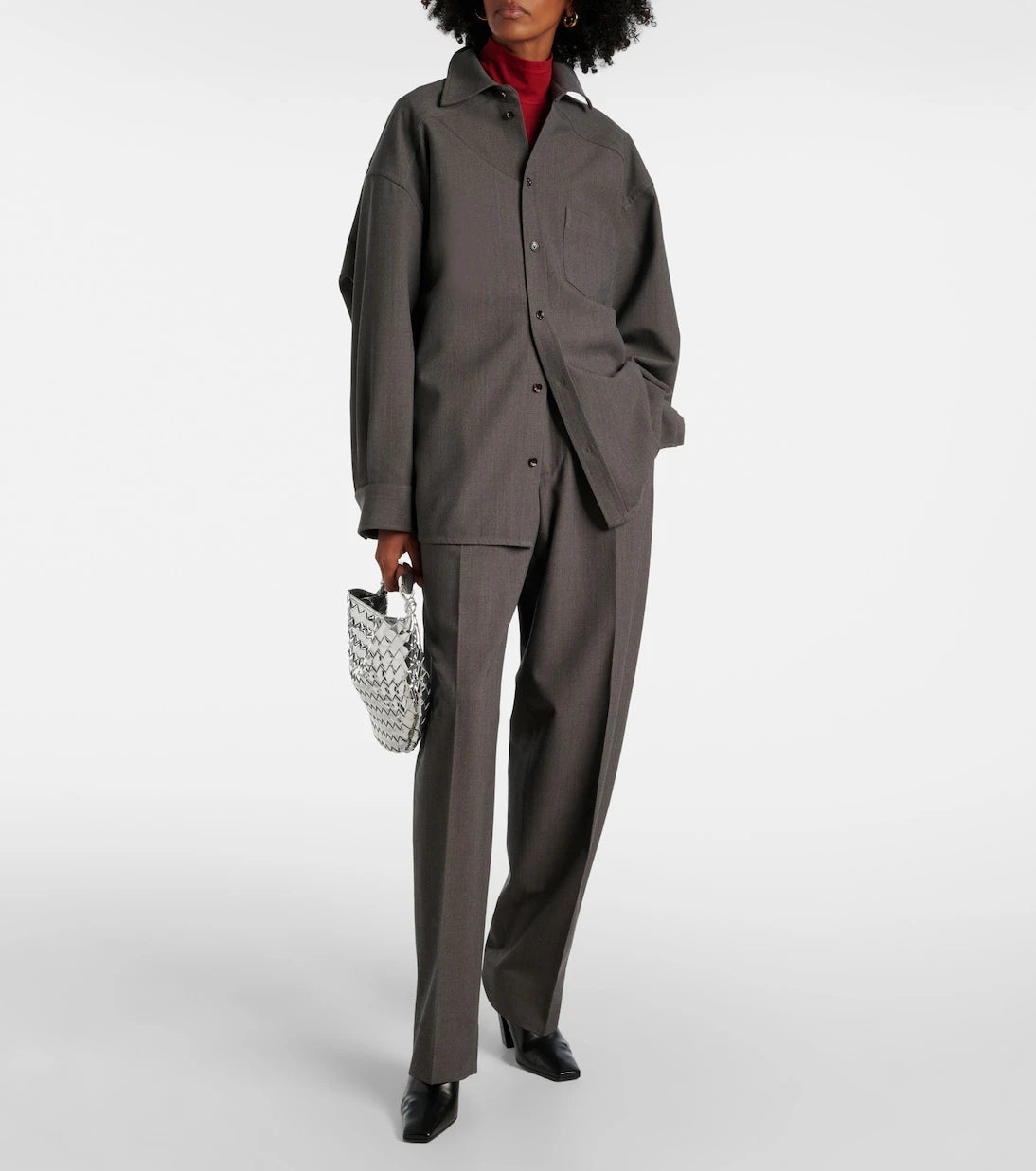 Bottega Veneta - Mid-rise wool tricotine straight pants