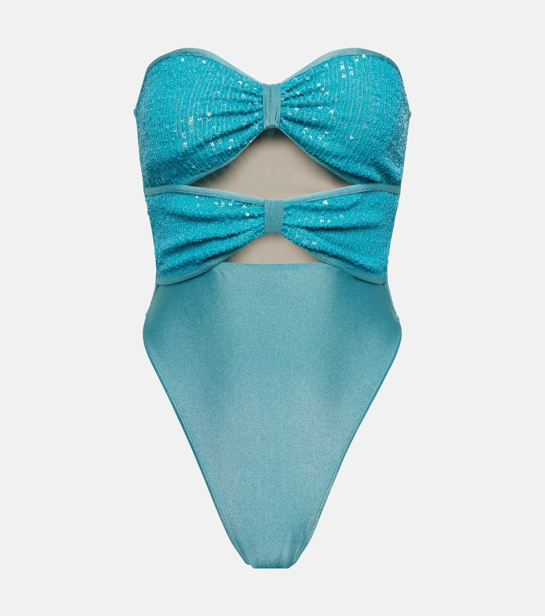 Adriana Degreas - Sequined cutout strapless swimsuit
