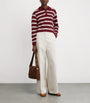 Sandro Paris Red Wool-Blend Polo Sweater