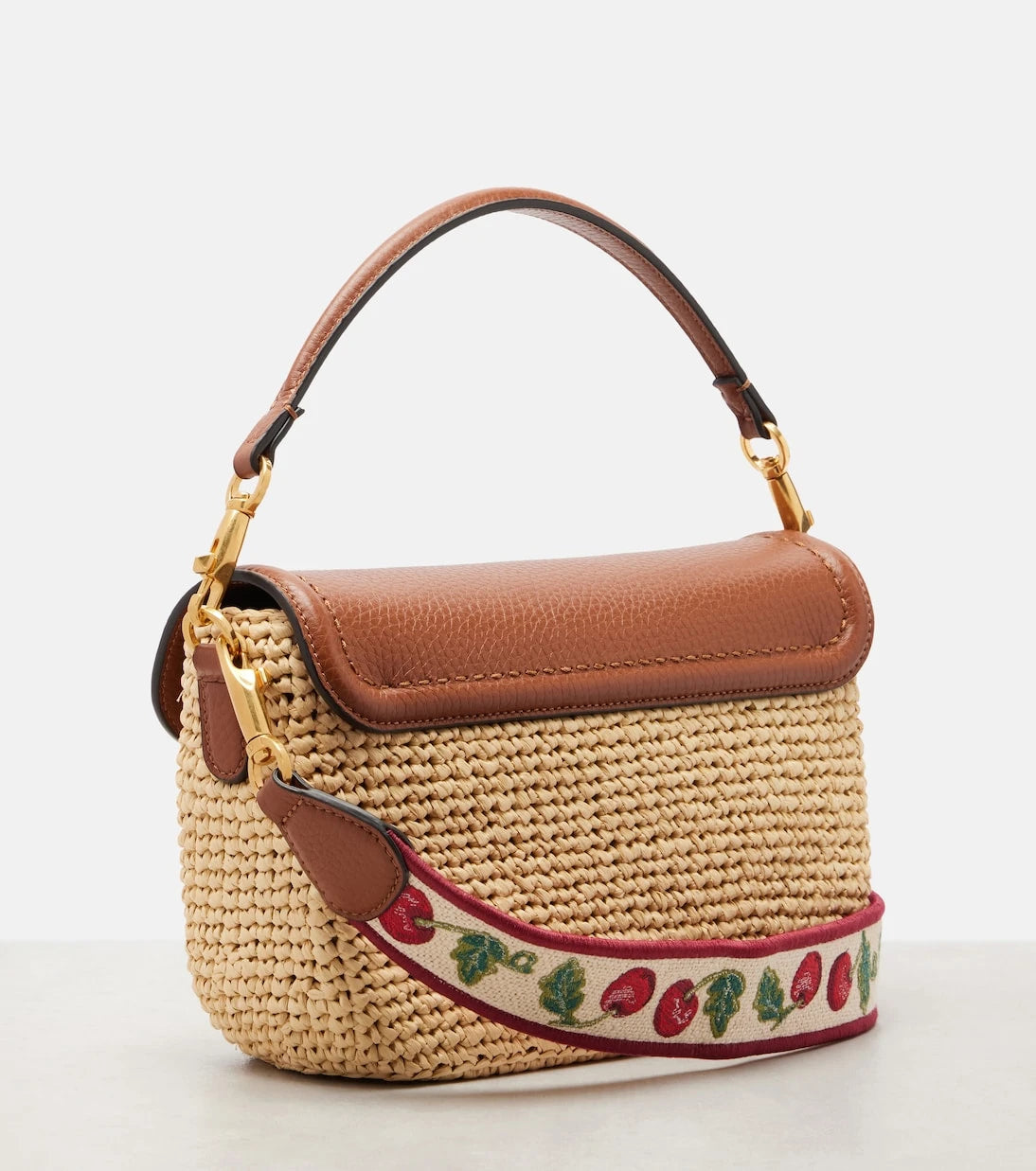 Valentino Garavani - Alltime raffia-effect shoulder bag