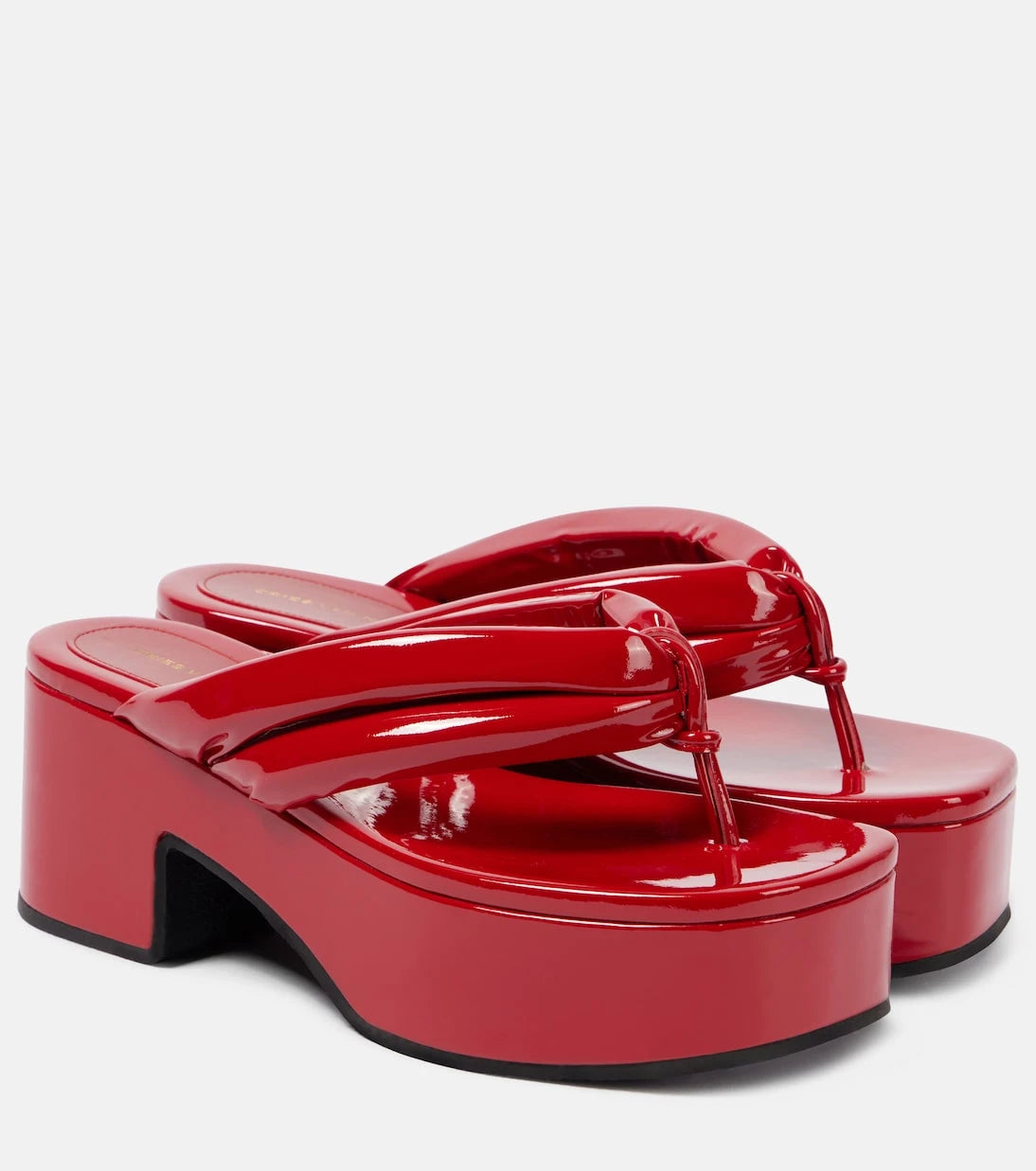 Dries Van Noten - 60 patent leather thong sandals