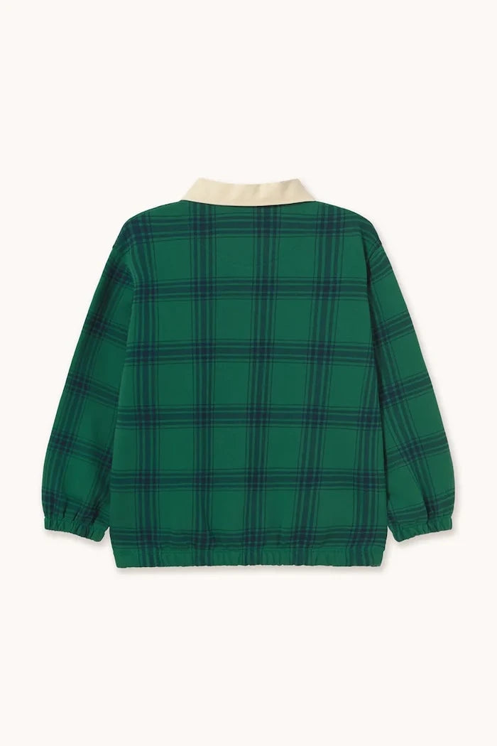 Çocuklar için pamuklu GREEN CHECK POLO SWEATSHIRT