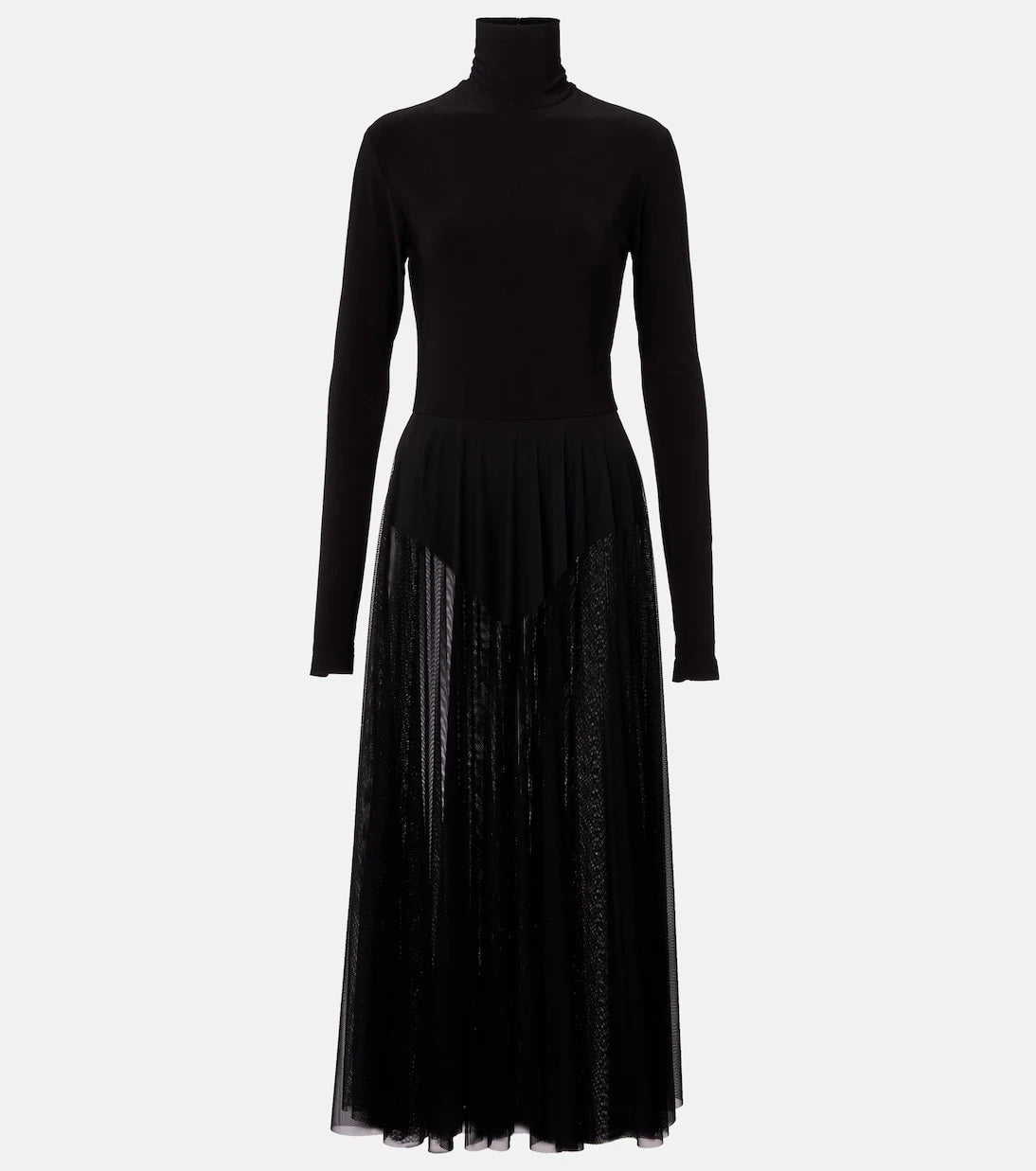 Norma Kamali - Sheer jersey and mesh midi dress