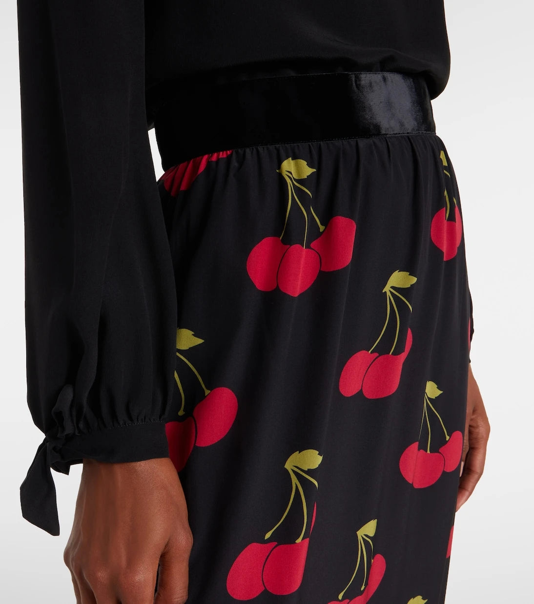 Valentino - Printed silk maxi skirt