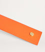 Leather Embossed-Logo Bookmark ORANGE