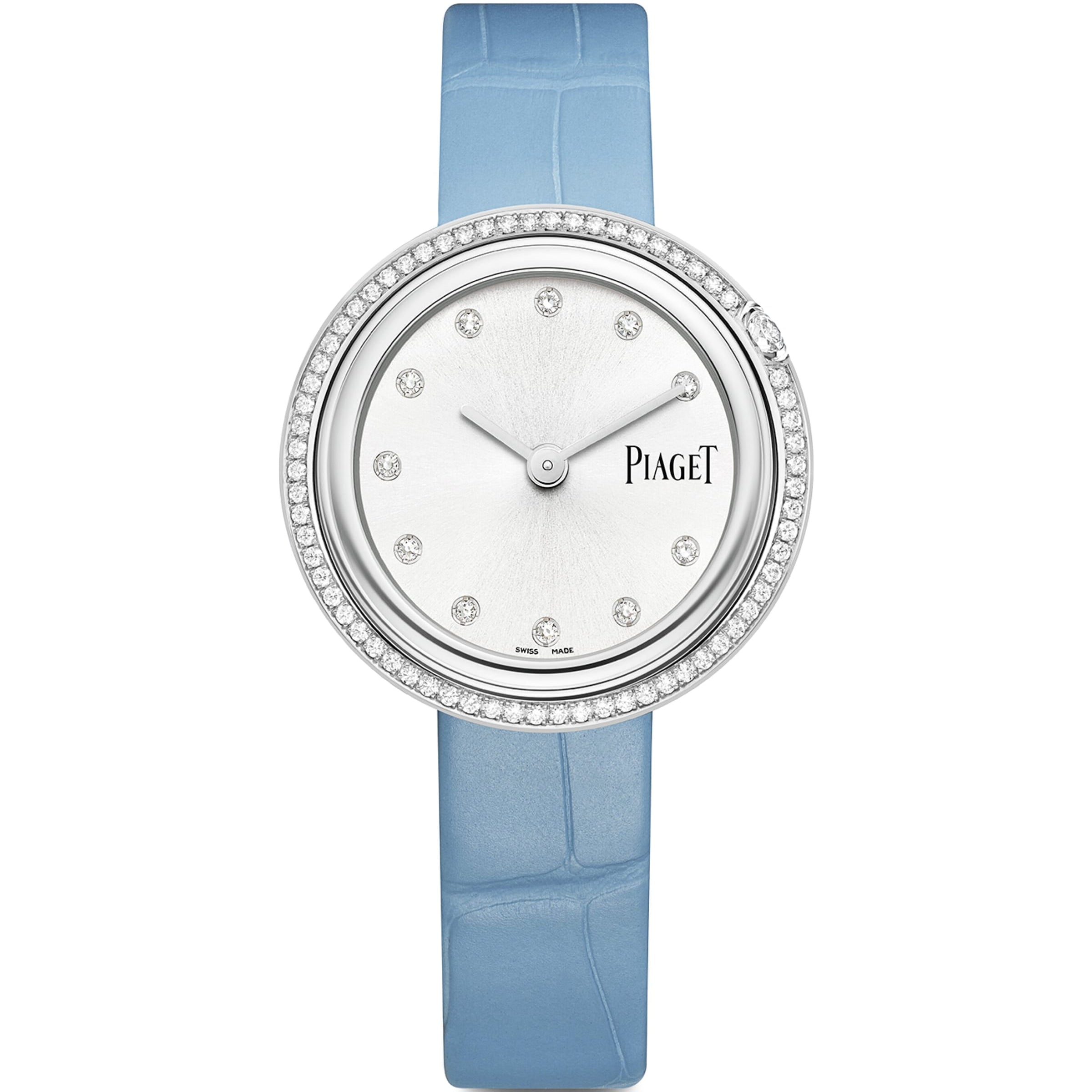 Piaget Steel, Diamond and Alligator Strap Possession Watch 34mm