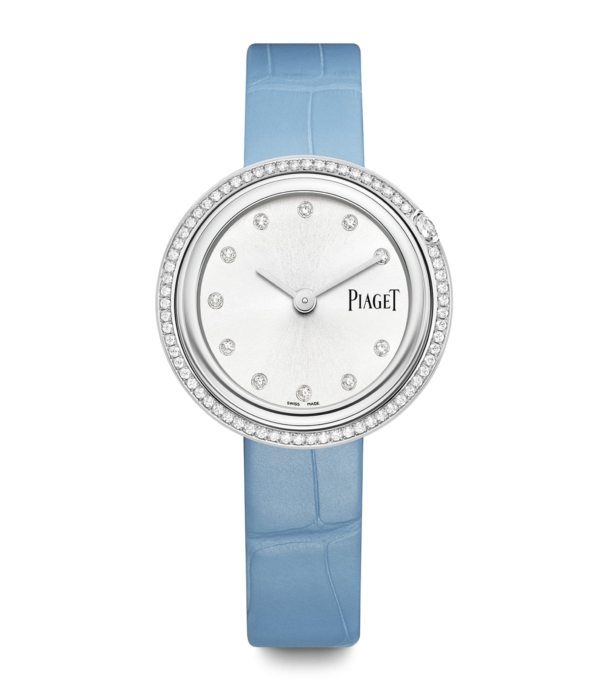 Piaget Steel, Diamond and Alligator Strap Possession Watch 34mm