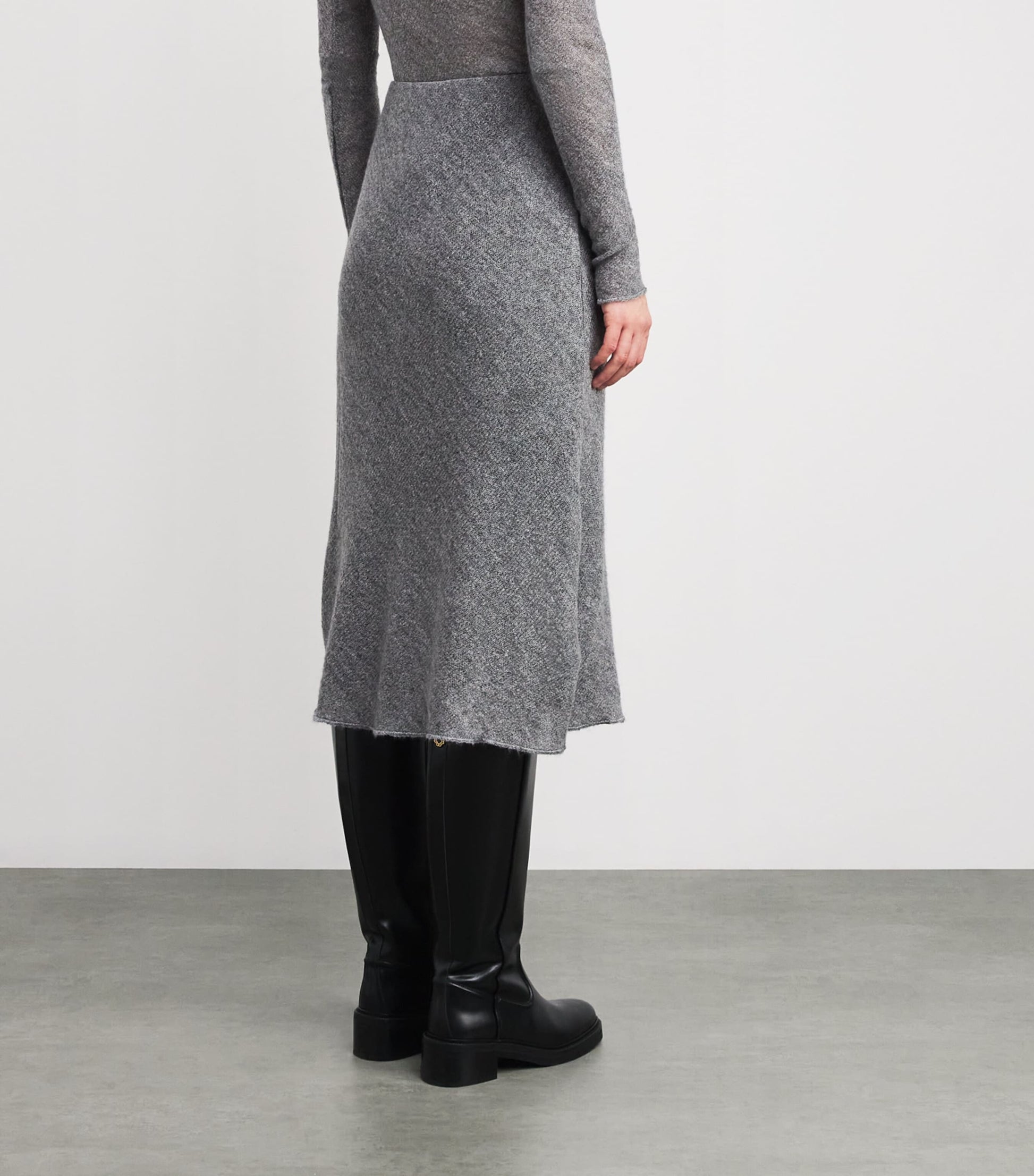 MAX&Co. Grey Jersey Midi Skirt