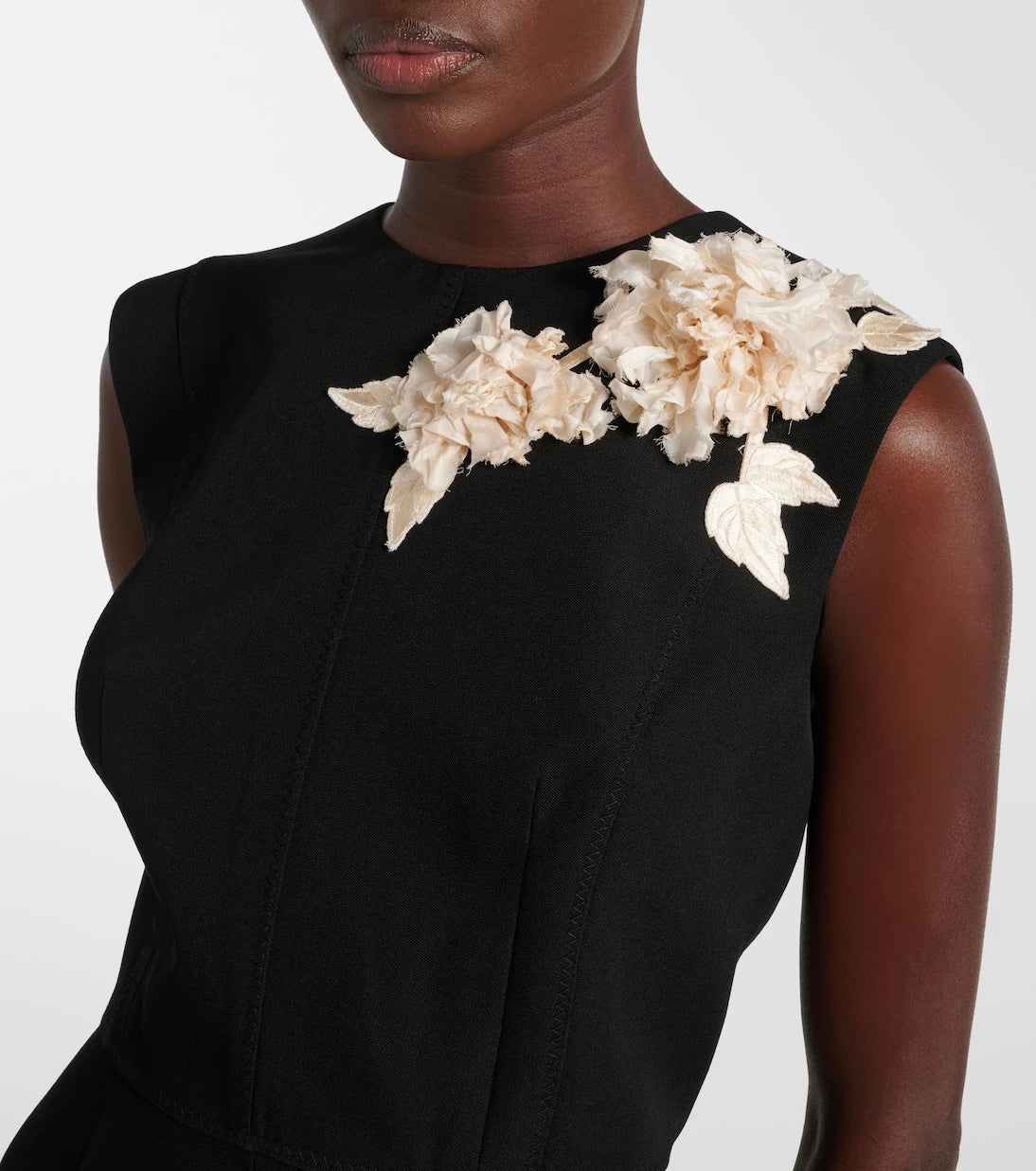 Erdem - Asymmetric wool midi dress