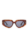 LOEWE Brown Small Acetate Butterfly Screen Sunglasses