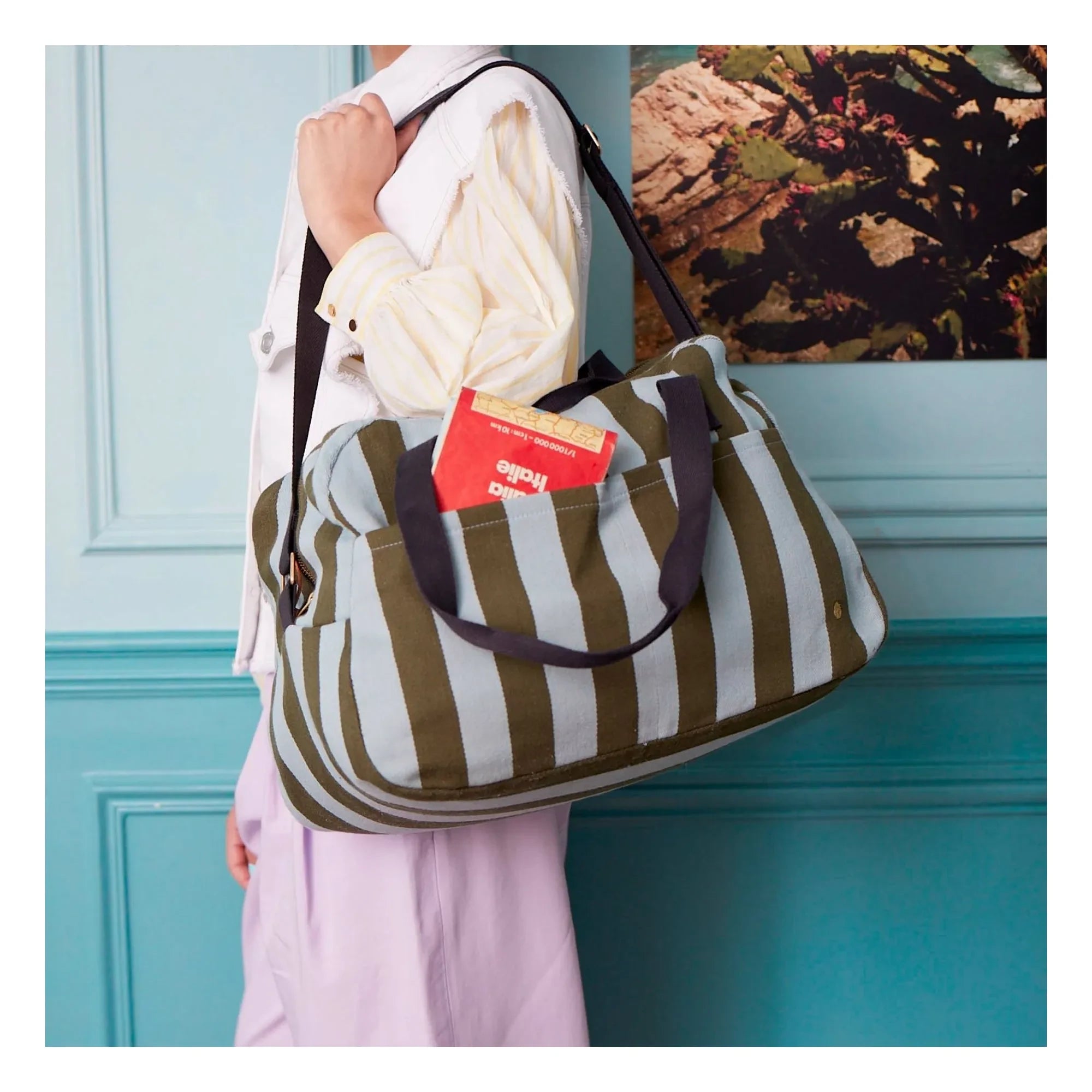 La cerise sur le gâteau - Rita travel bag | Turquoise - Dark Green