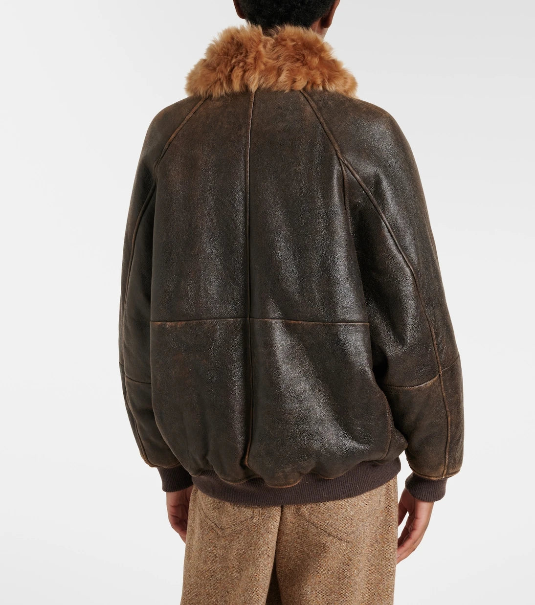 Brunello Cucinelli - Monili shearling-trimmed leather blouson jacket