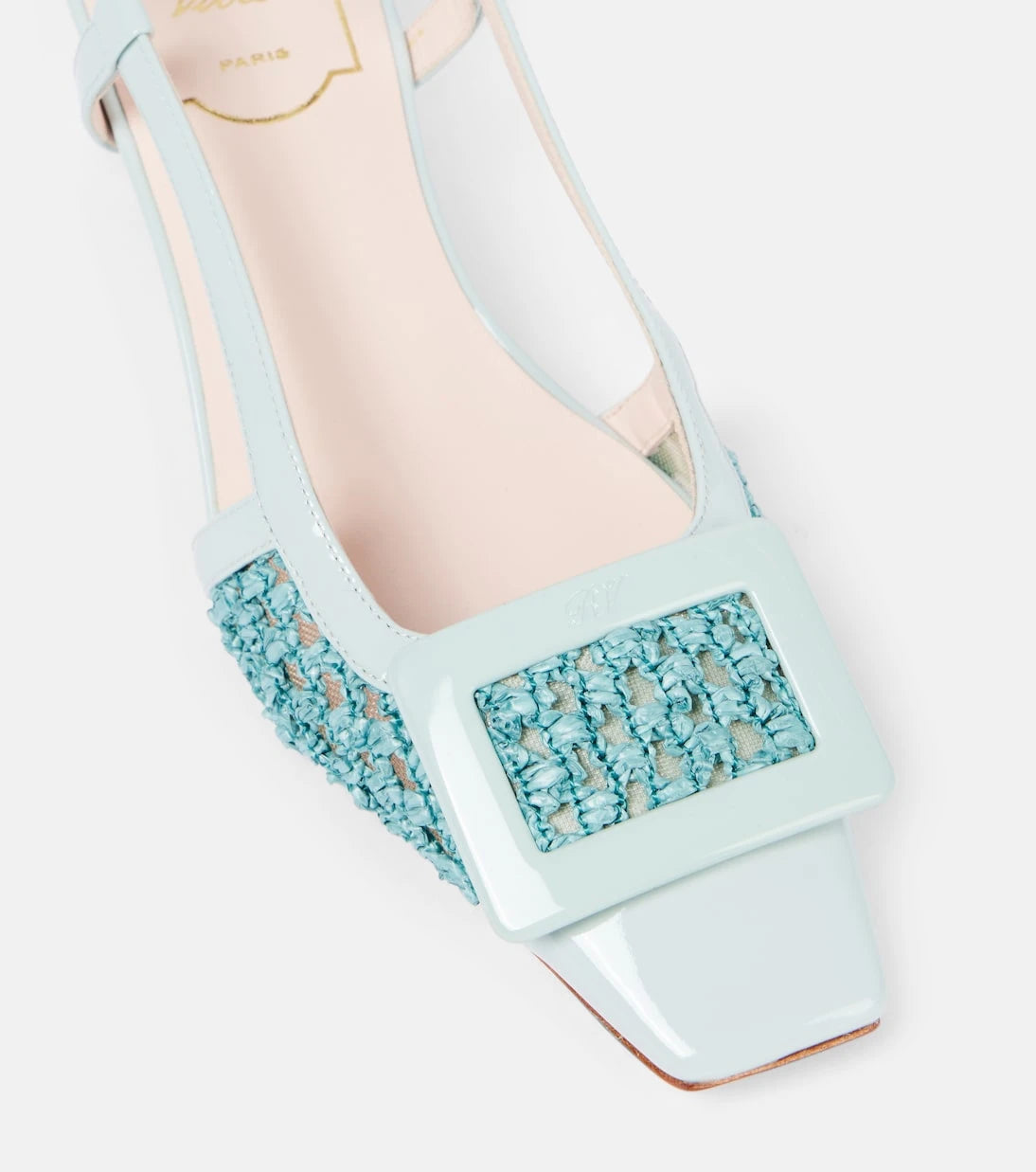 Roger Vivier - Belle Vivier 45 crochet leather slingback pumps