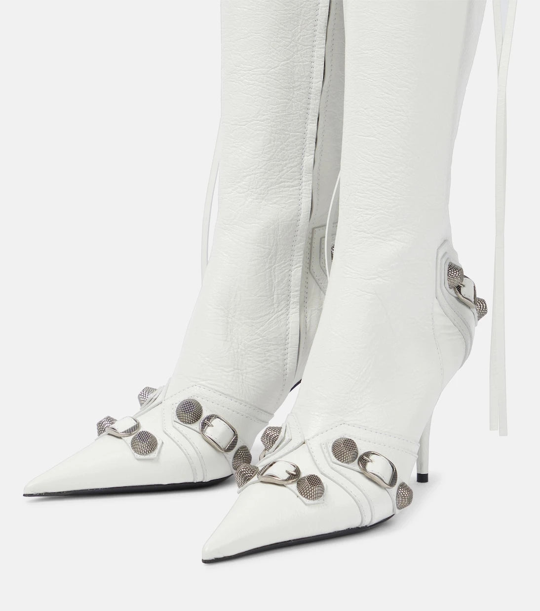 Balenciaga - Cagole leather knee-high boots