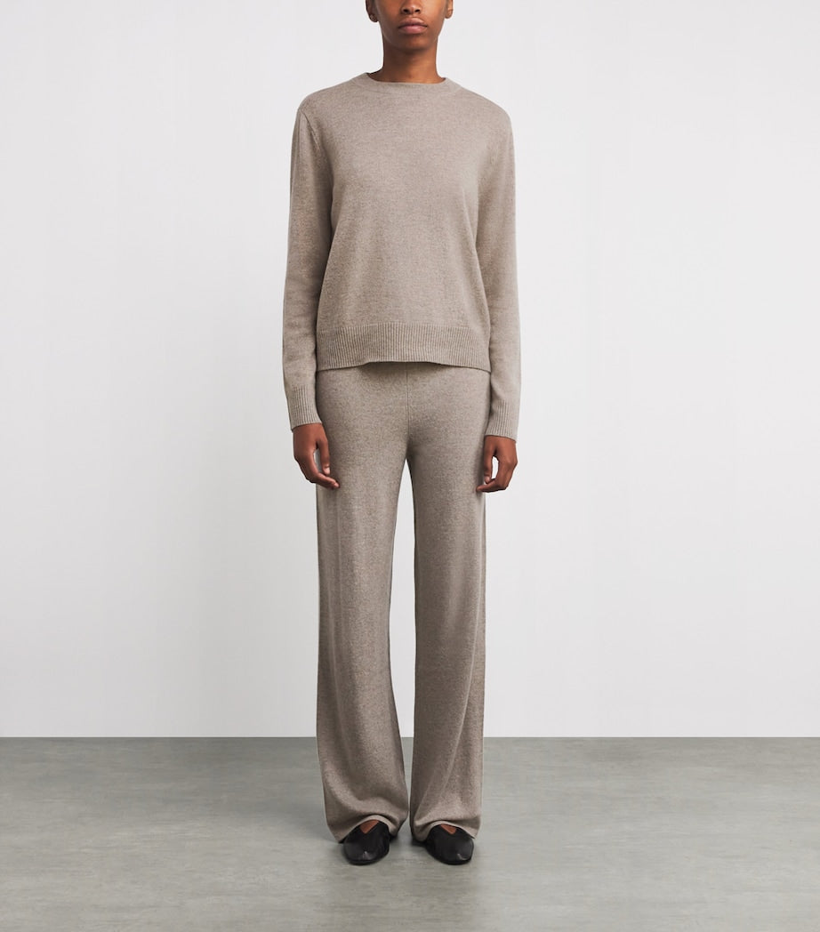 Soft Goat Beige Cashmere Sweater and Trouser Set