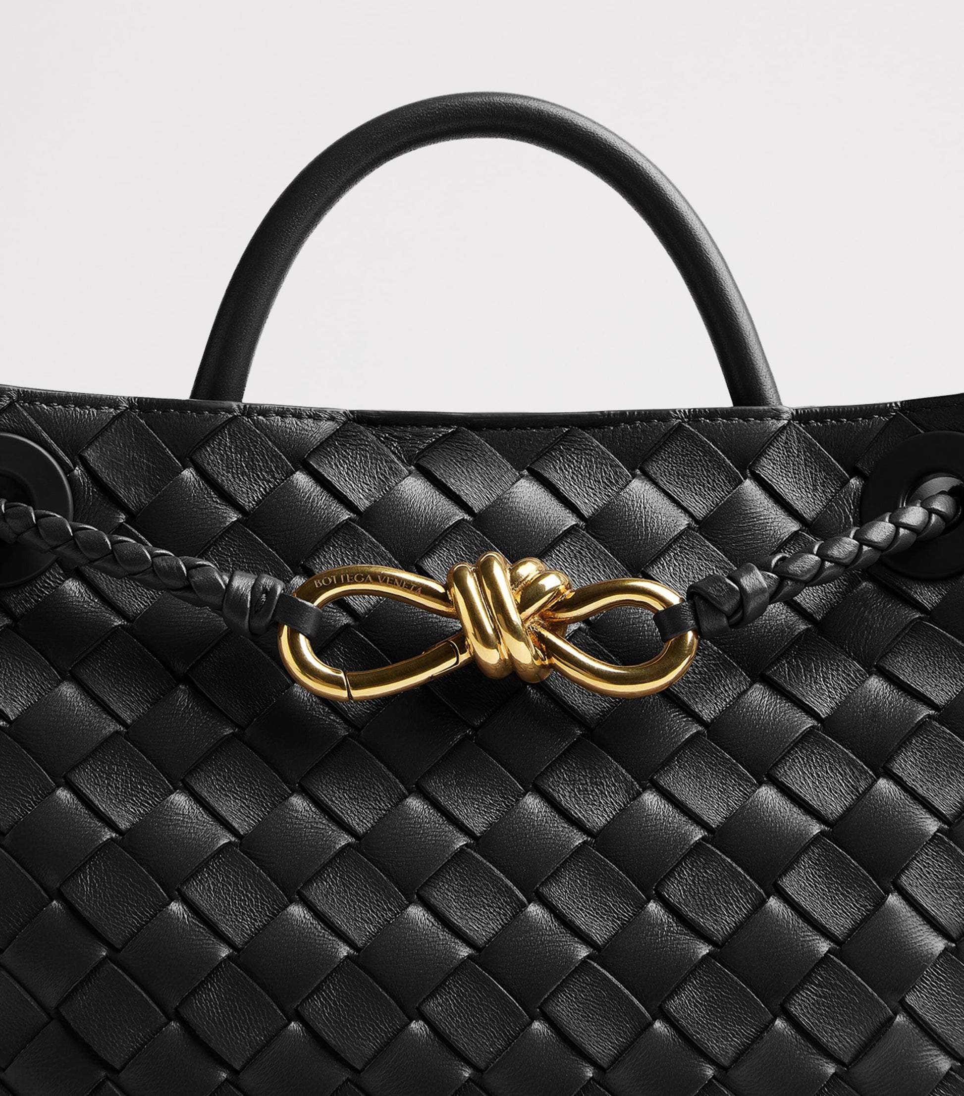 Small Leather Andiamo Top-Handle Bag BLACK-M BRASS-BLACK