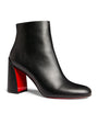 Christian Louboutin Black Turela Leather Ankle Boots 85