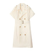 Burberry White Belted Trench Midi Dress
