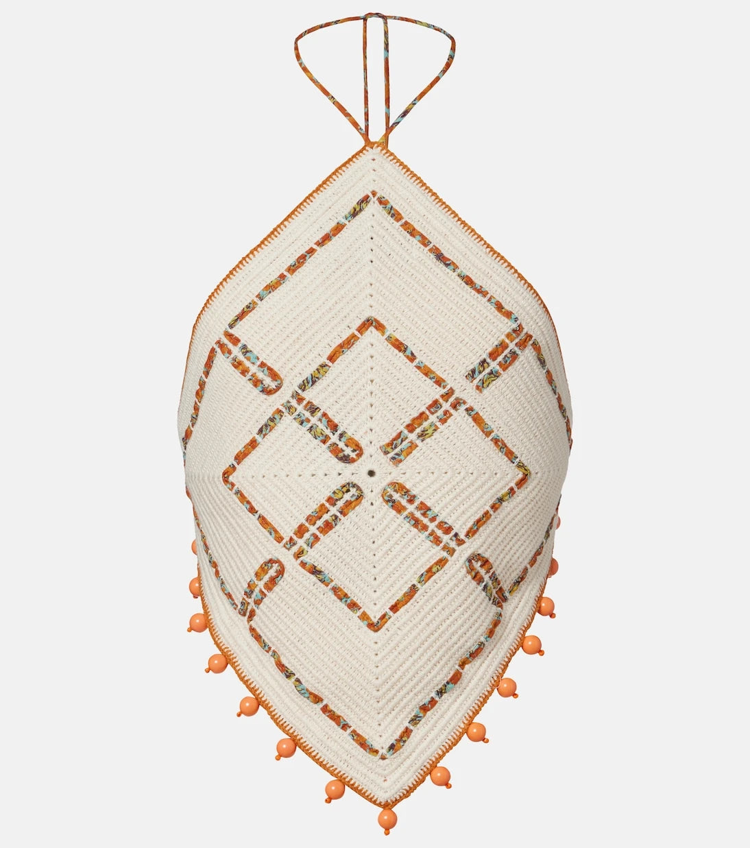 Alémais - Marva beaded crochet open-back cotton top