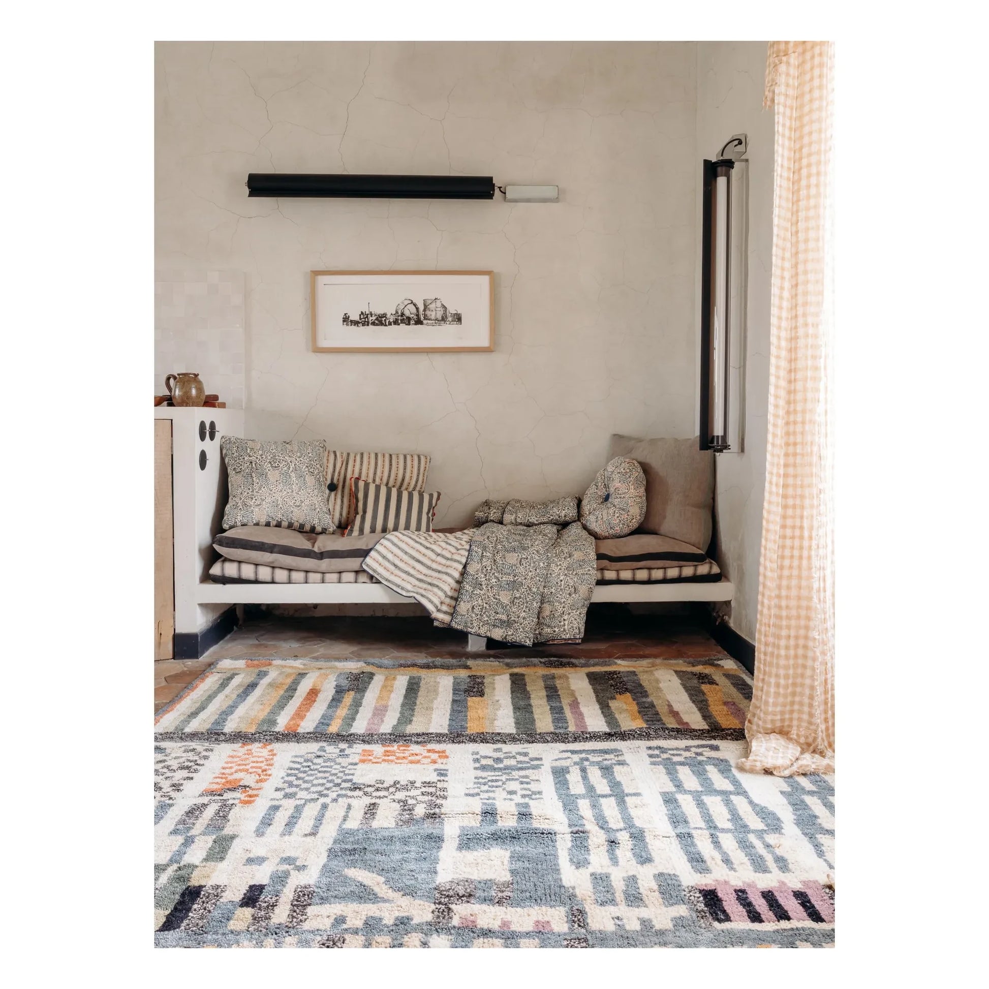 Le Monde Sauvage - Boréal London cushion | Blue