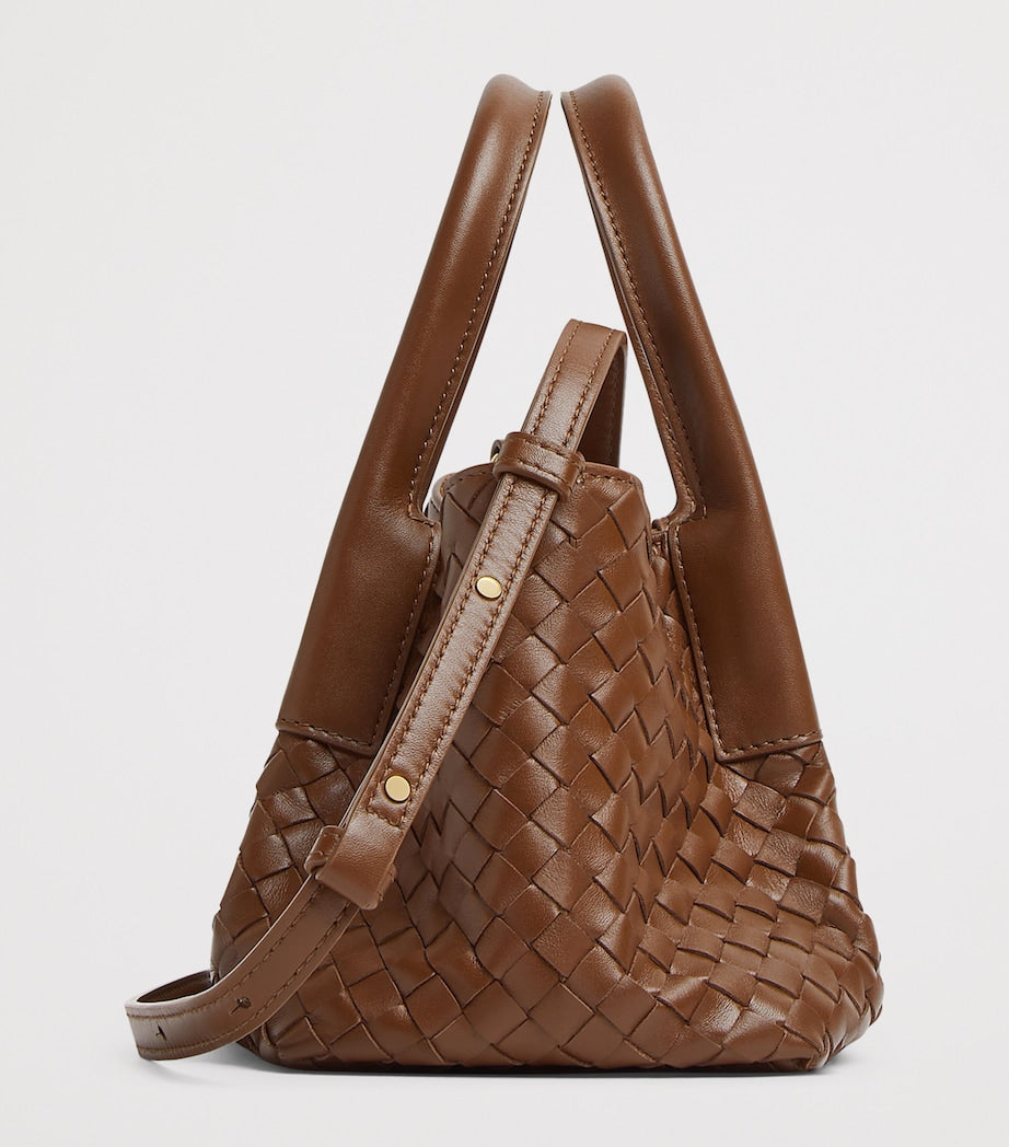 Bottega Veneta Grey Small Leather Pinacoteca Top-Handle Bag