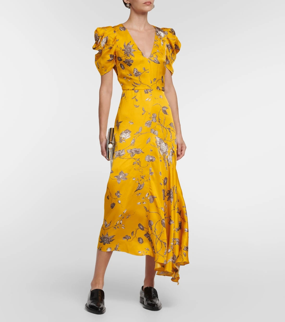 Erdem - Floral satin midi dress