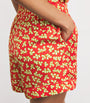 Silk Leaf Print Shorts RED LITTLE LEAVES