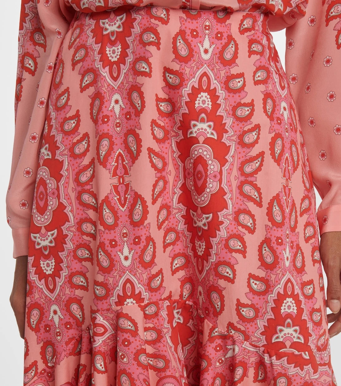 Etro - Paisley asymmetric cotton midi skirt