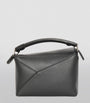 Mini Leather Puzzle Edge Top-Handle Bag BLACK
