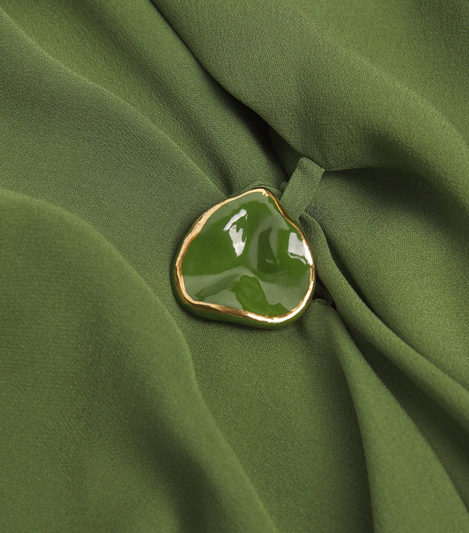 Green Silk Crepe Dress