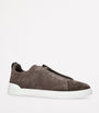 Zegna Suede Triple Stitch Sneakers