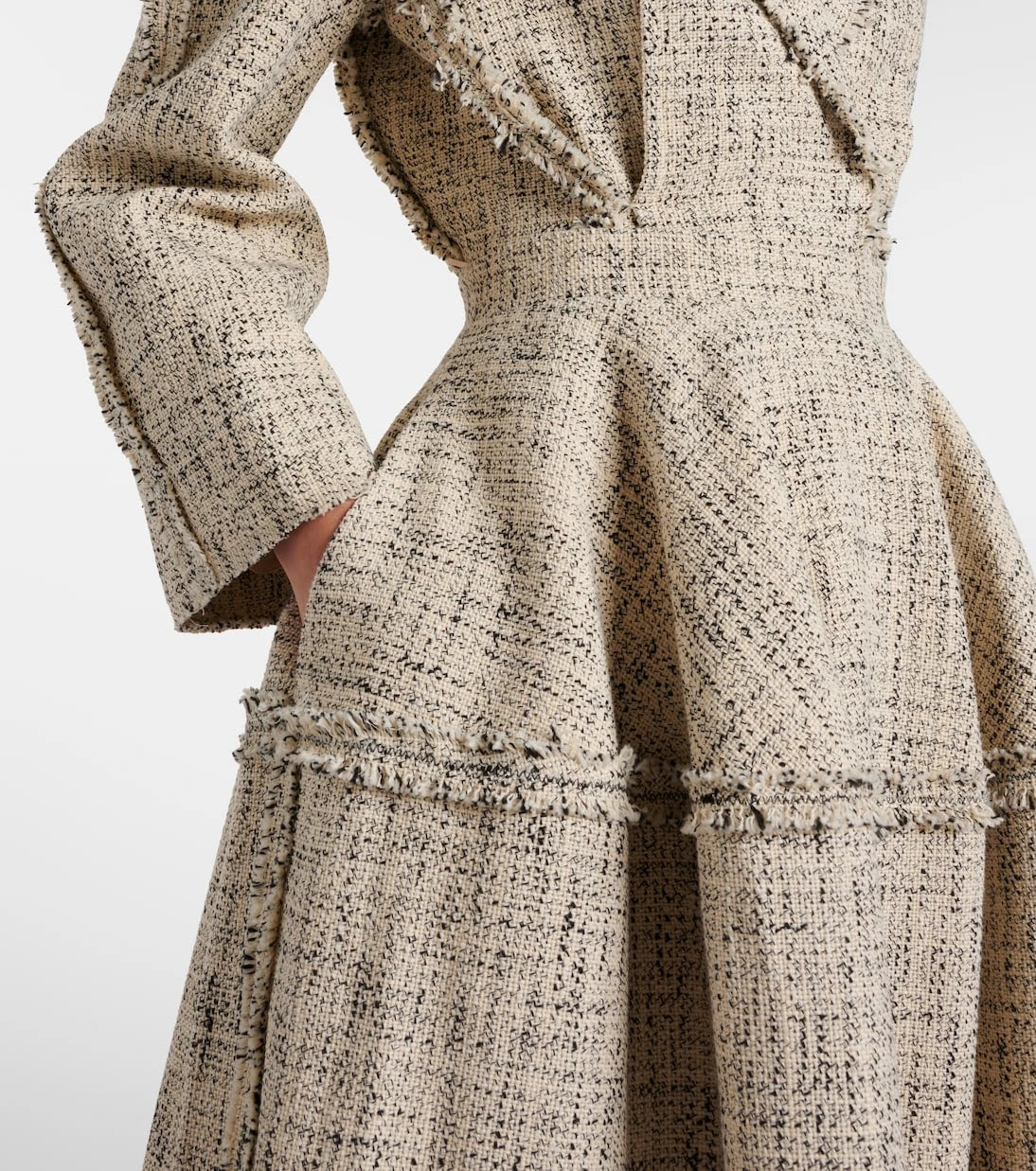 Erdem - Cotton-blend tweed midi skirt