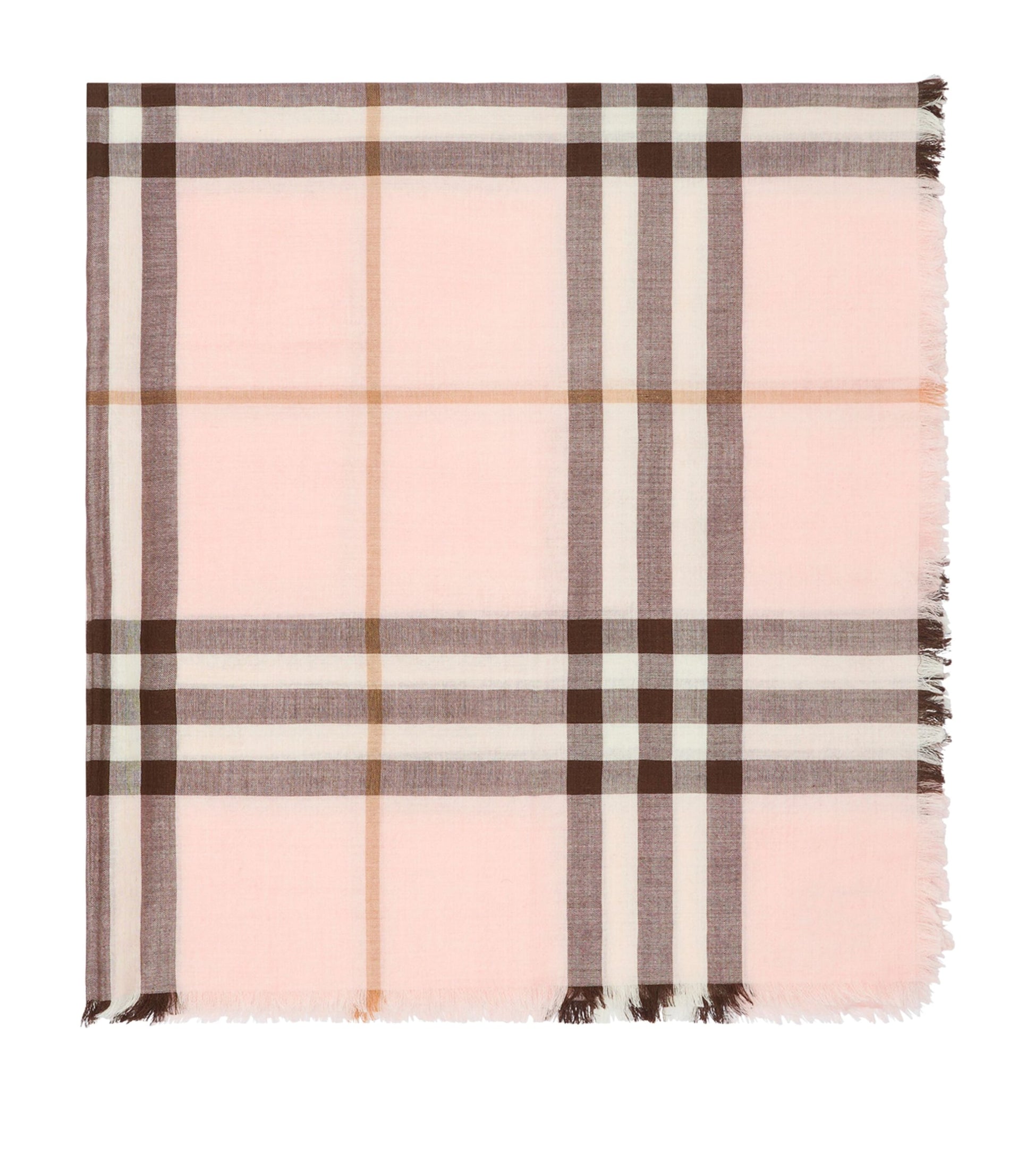 Burberry Pink Wool-Silk Reversible Check Scarf