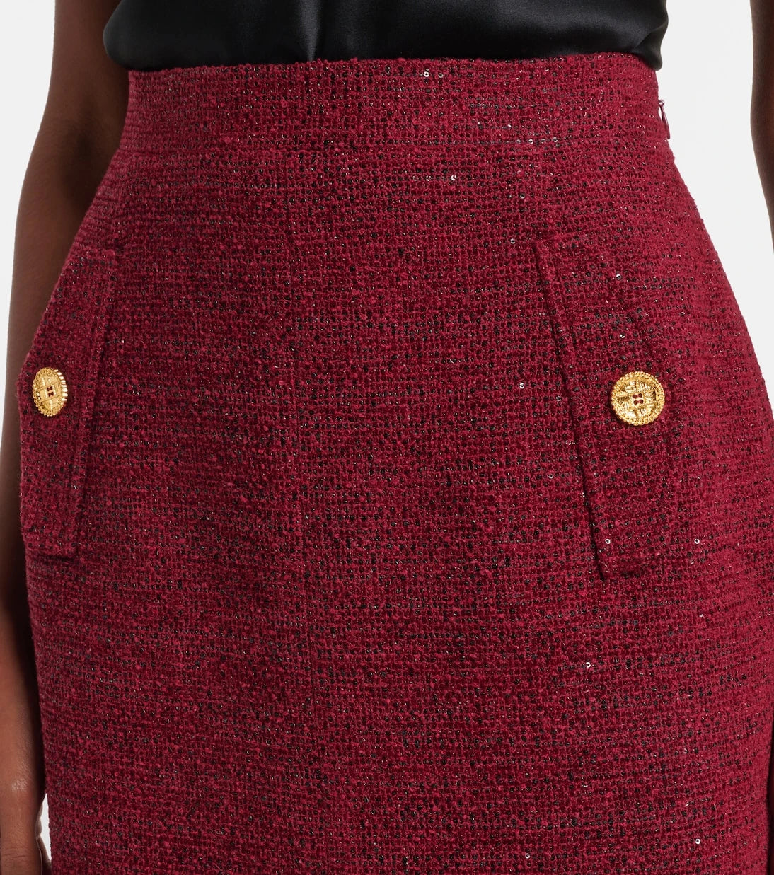 أليساندرا ريتش - تنورة قلم رصاص من التويد المزين بالترتر