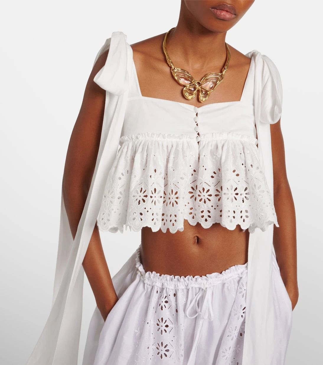 Chloé - Broderie anglaise cotton top