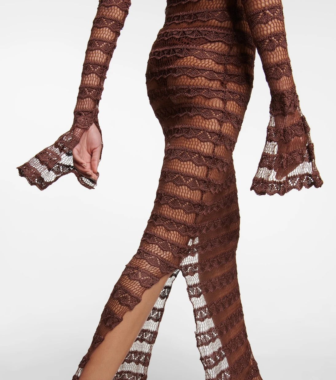 Aya Muse - Semi-sheer lace maxi dress
