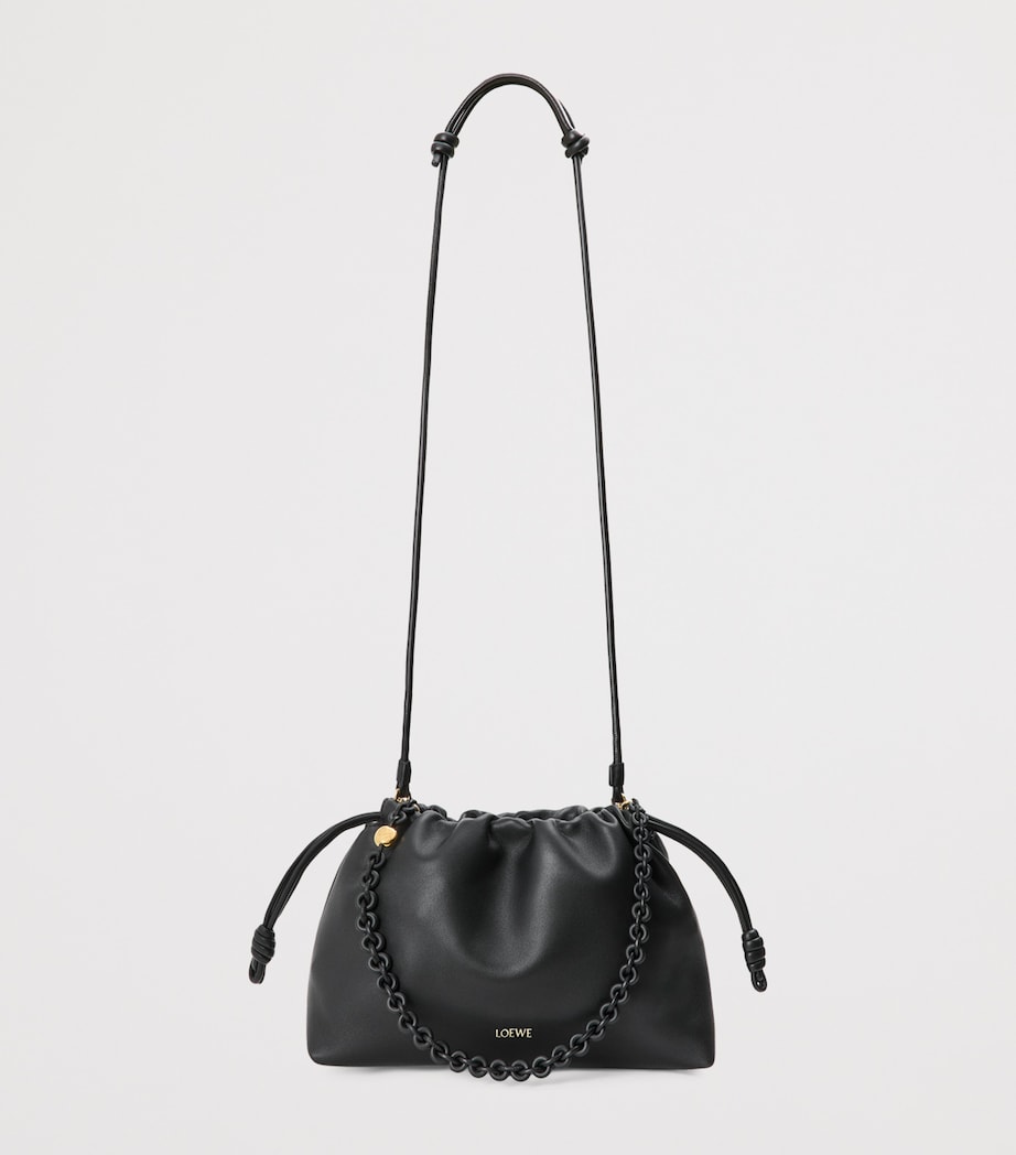 Black Medium Leather Flamenco Purse