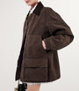 Prada Brown Shearling-Trim Barn Jacket