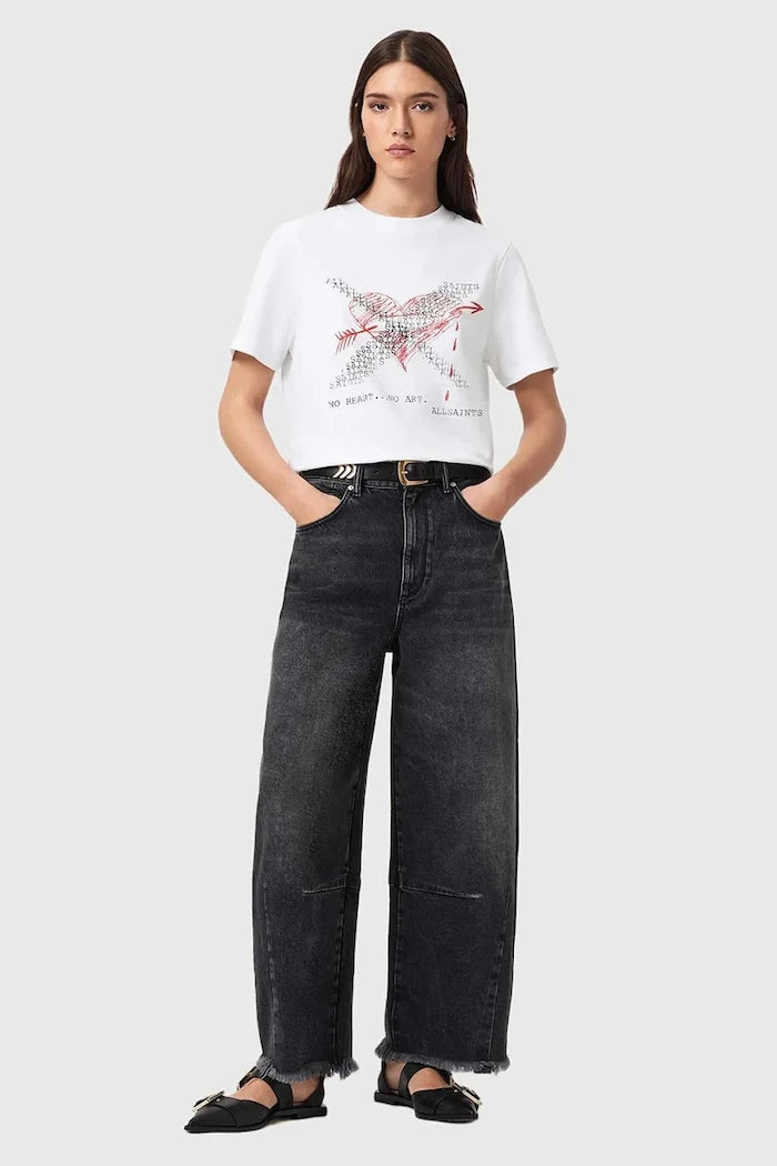 Памучна тениска AllSaints HEARTACHE