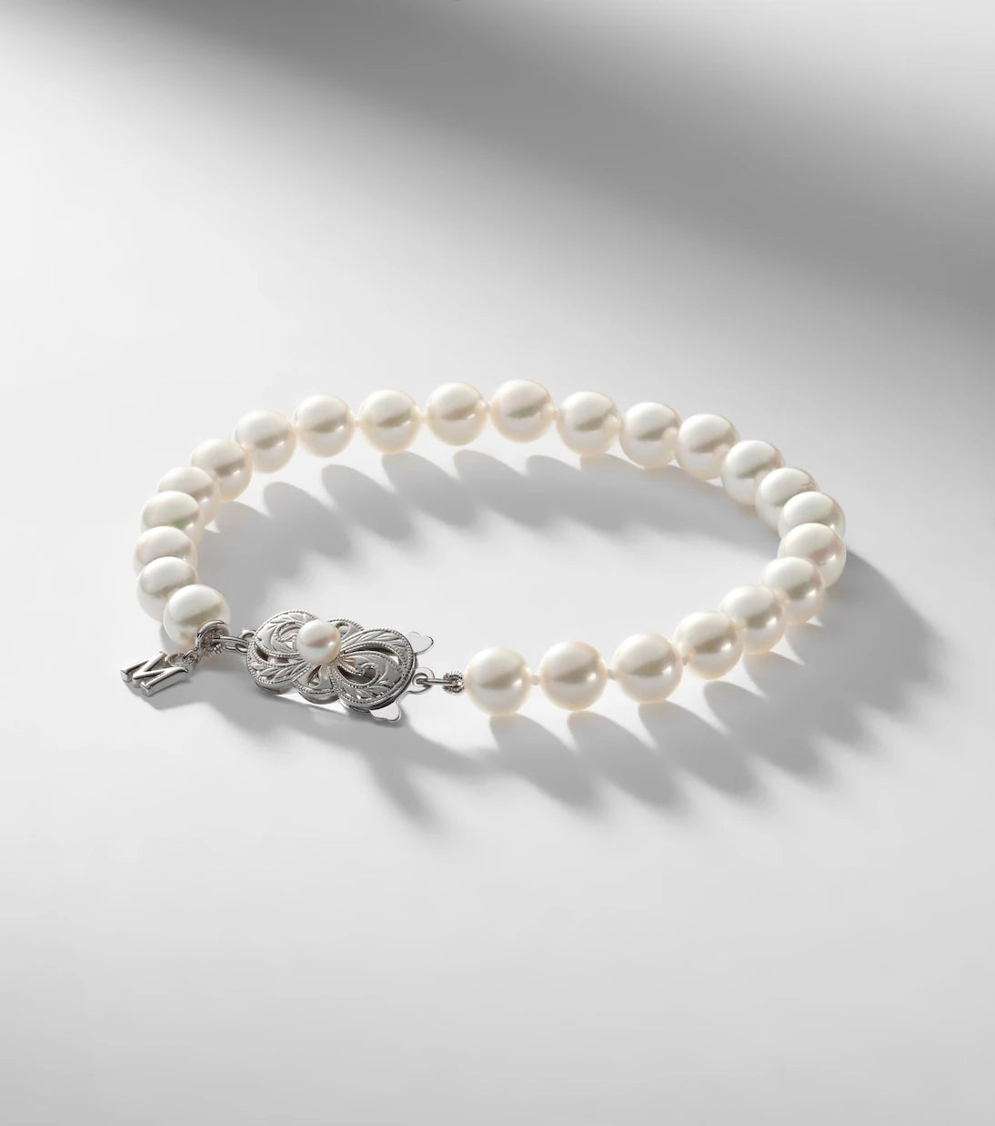 Mikimoto - 18kt white gold bracelet with pearls