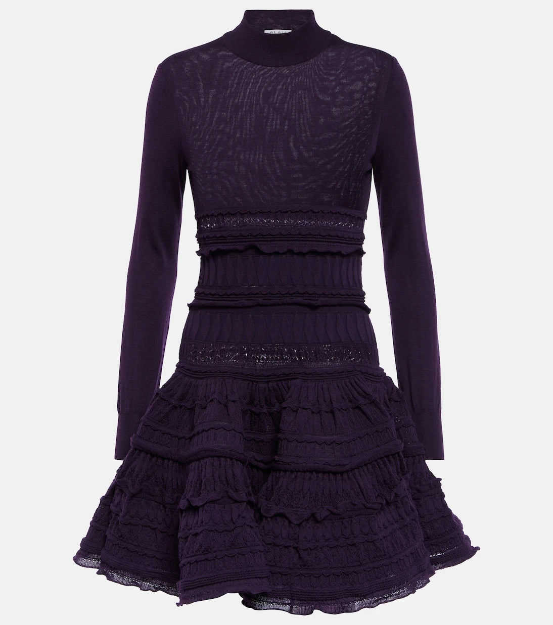 Alaïa - Ruffle virgin wool minidress
