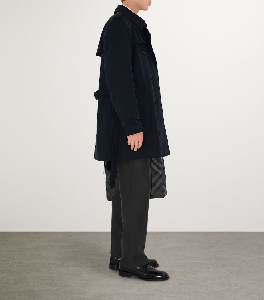 Burberry Blue Short Kensington Heritage Trench Coat