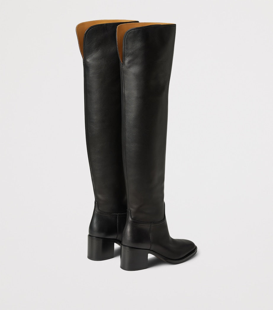 Ralph Lauren Collection Black Leather Barnet Boots 55